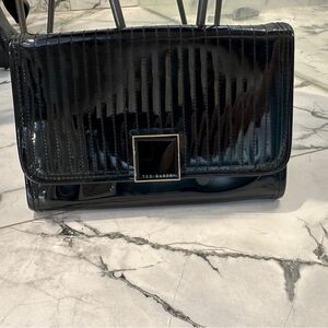 Ted Baker |  Black Clutch with Ribbed Texture